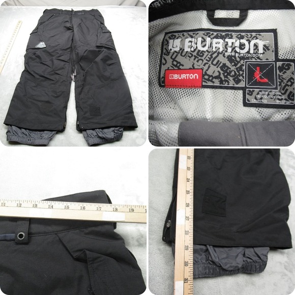 Burton Mens Snow Pants Mens Large Black Adjustable Waterproof Skiing READ 36x29 - Picture 1 of 16